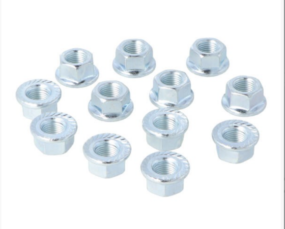 nut + flange m10x1 12pcs