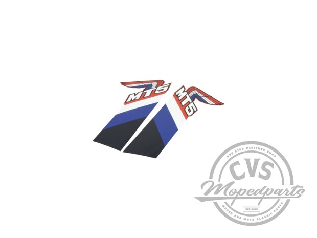 stickerset benzinetank honda blauw/ wit/ zwart 2-delig past op mt