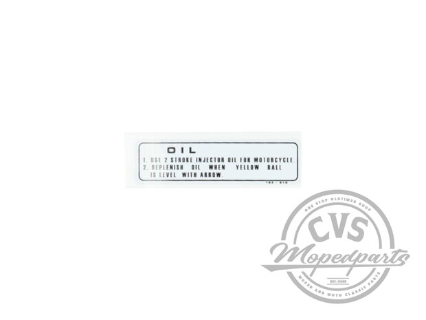 sticker olie wit/ zwart past op MT-MB
