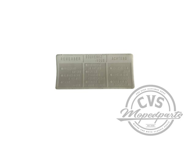 Tank sticker transparant wit