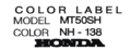 Color label sticker MT50SH R-138