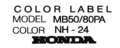 Kleurlabel sticker MB50/80PA NH-24